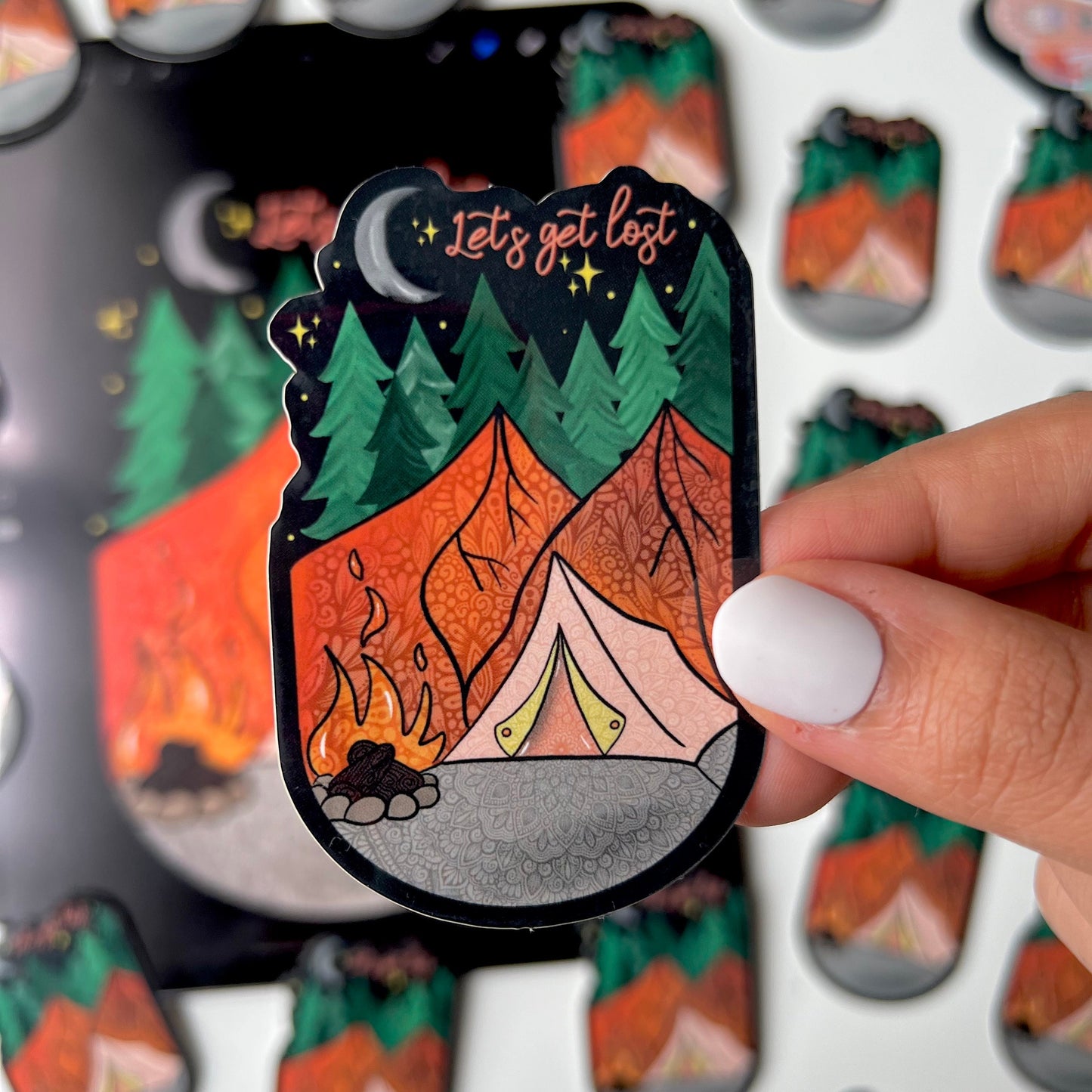 Zentangle camping stickers