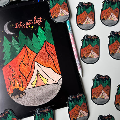 Zentangle camping stickers