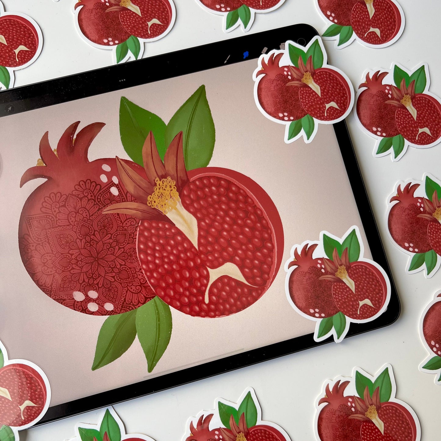Pomegranate zentangle sticker