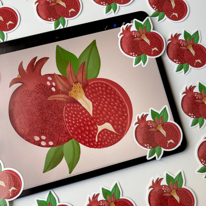 Pomegranate zentangle sticker
