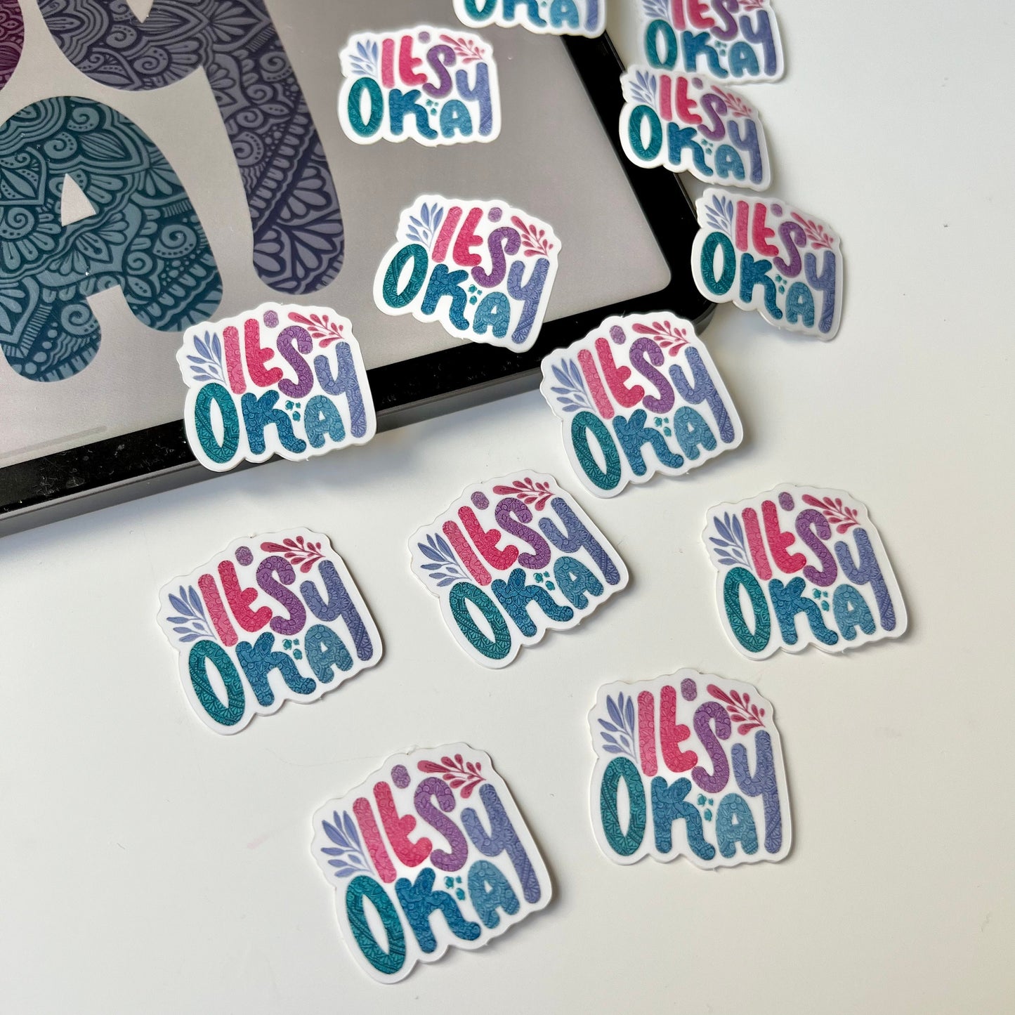 Mini its okay mandala sticker