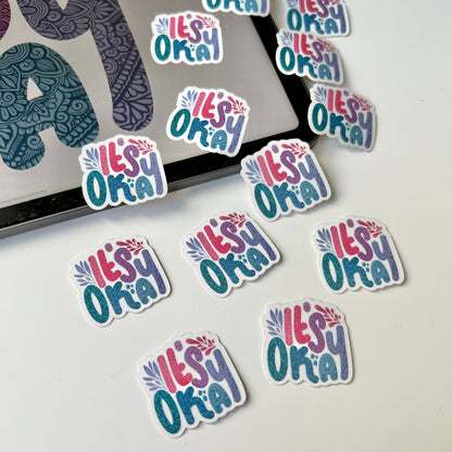 Mini its okay mandala sticker