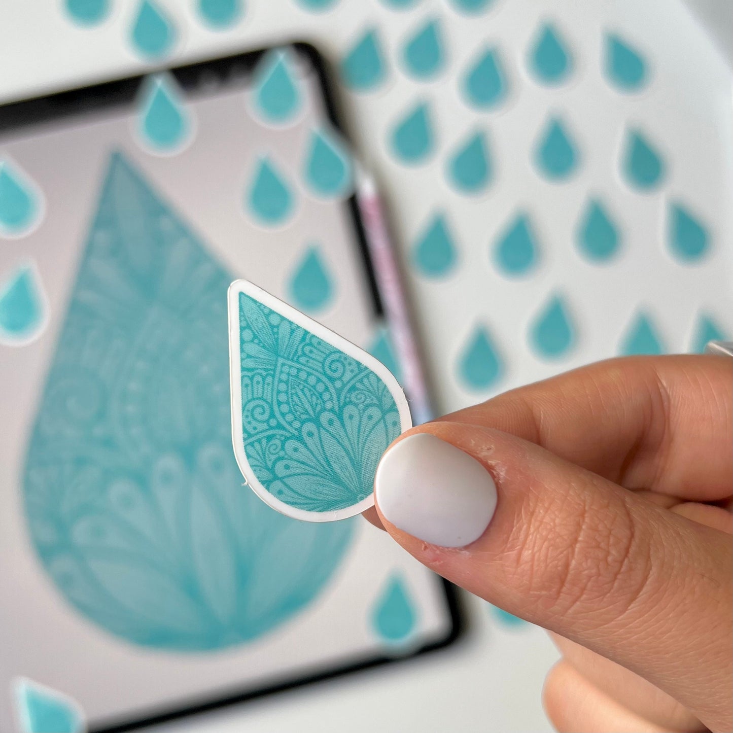 Mandala water drop sticker