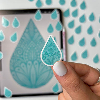 Mandala water drop sticker