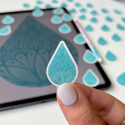 Mandala water drop sticker