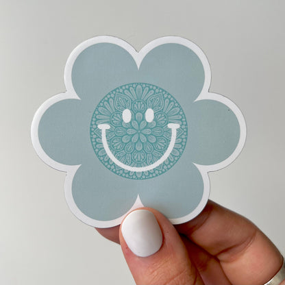 Flower smiley  mandala magnet