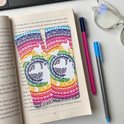 Rainbow mandala world map bookmark
