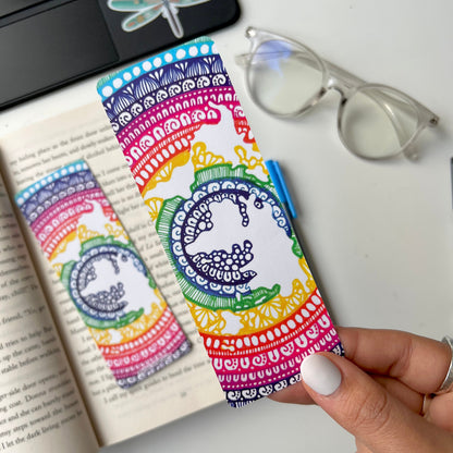 Rainbow mandala world map bookmark