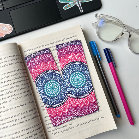 Purple and blue mandala bookmark