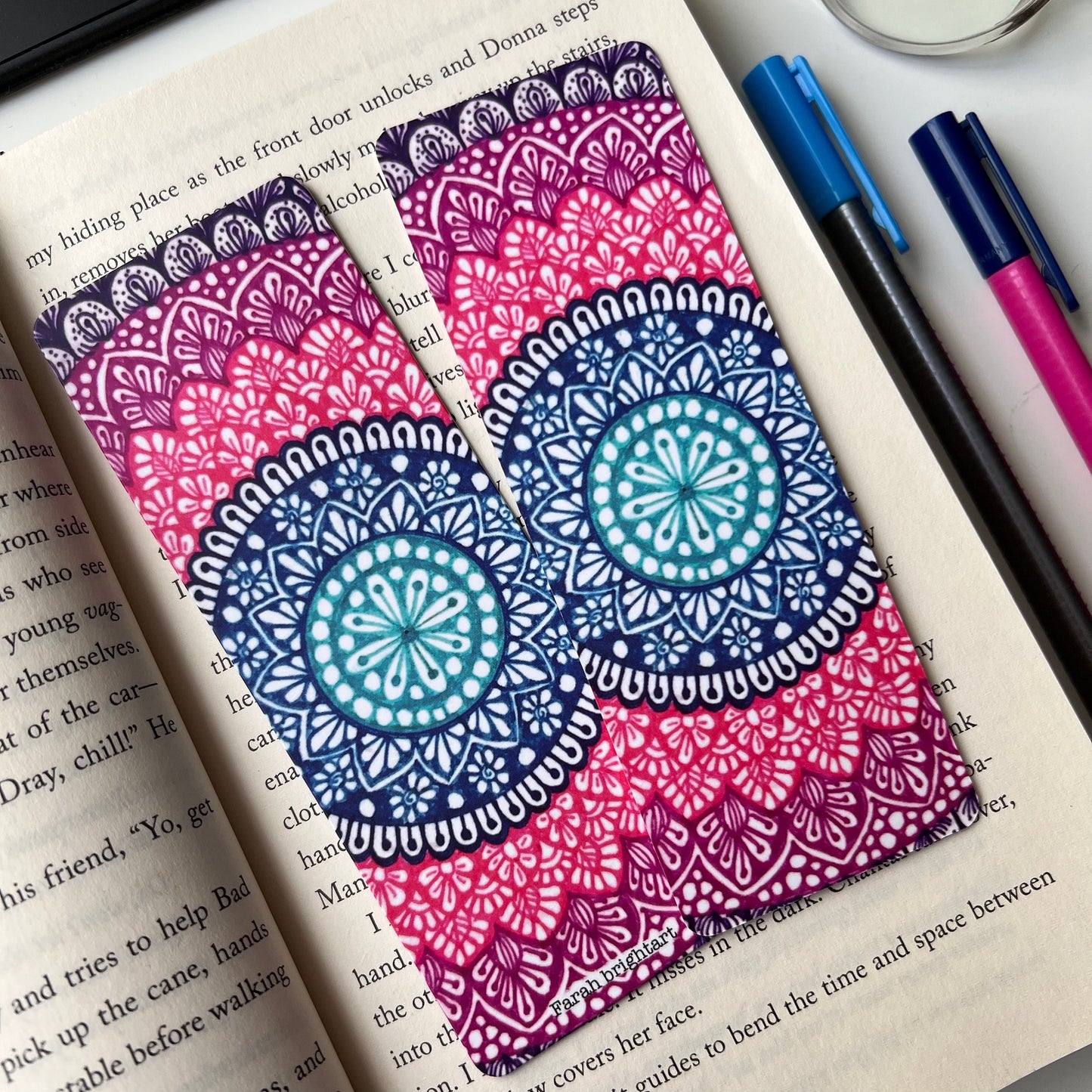 Purple and blue mandala bookmark