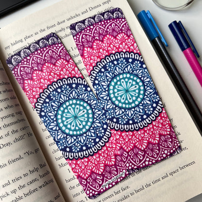 Purple and blue mandala bookmark