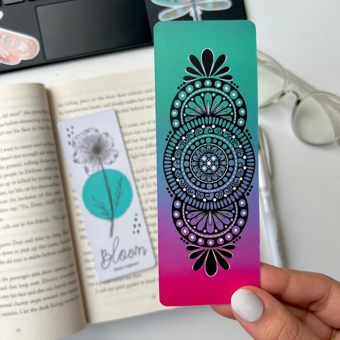 Bloom mandala bookmark