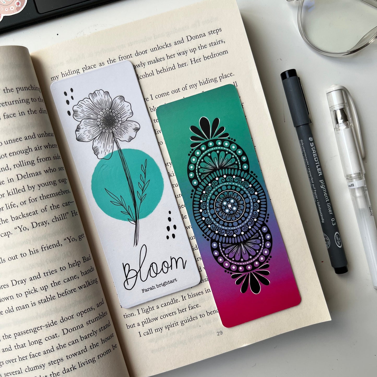 Bloom mandala bookmark