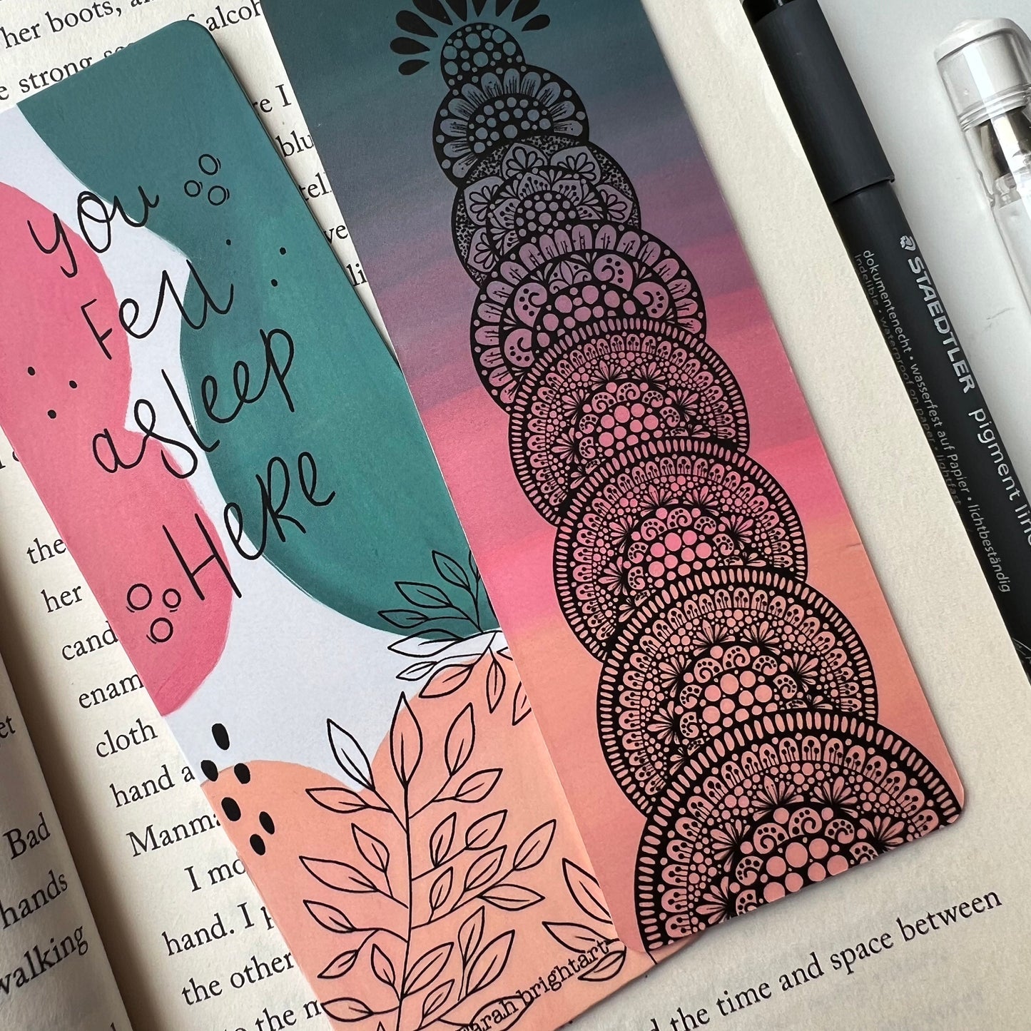 You fell a sleep here mandala bookmark