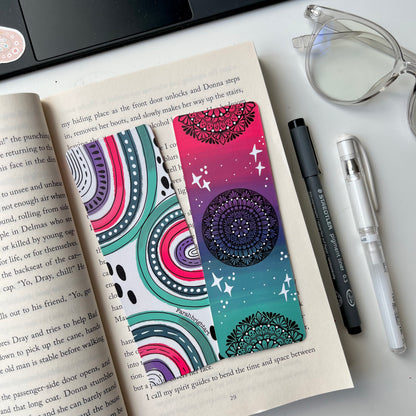 Shiny mandala bookmark - Mandala bookmark - cute bookmark