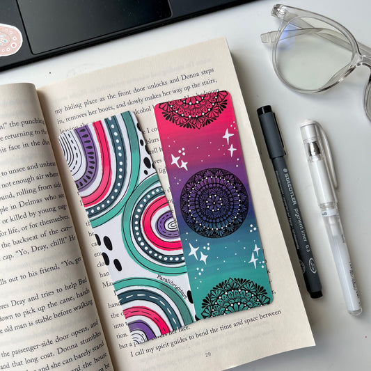 Shiny mandala bookmark - Mandala bookmark - cute bookmark