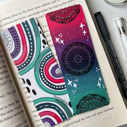 Shiny mandala bookmark - Mandala bookmark - cute bookmark