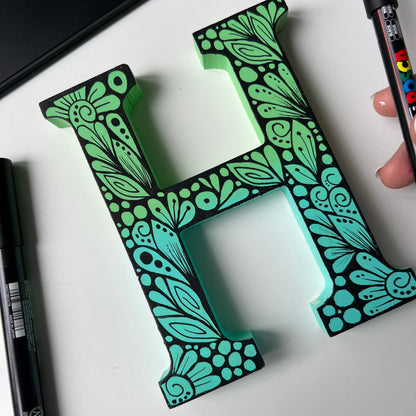 Zentangle H letter