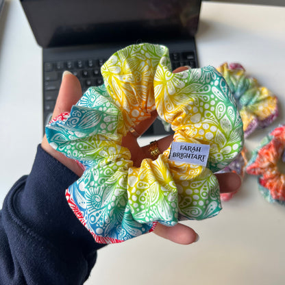 The signature FBA zentangle scrunchie - cotton scrunchie -