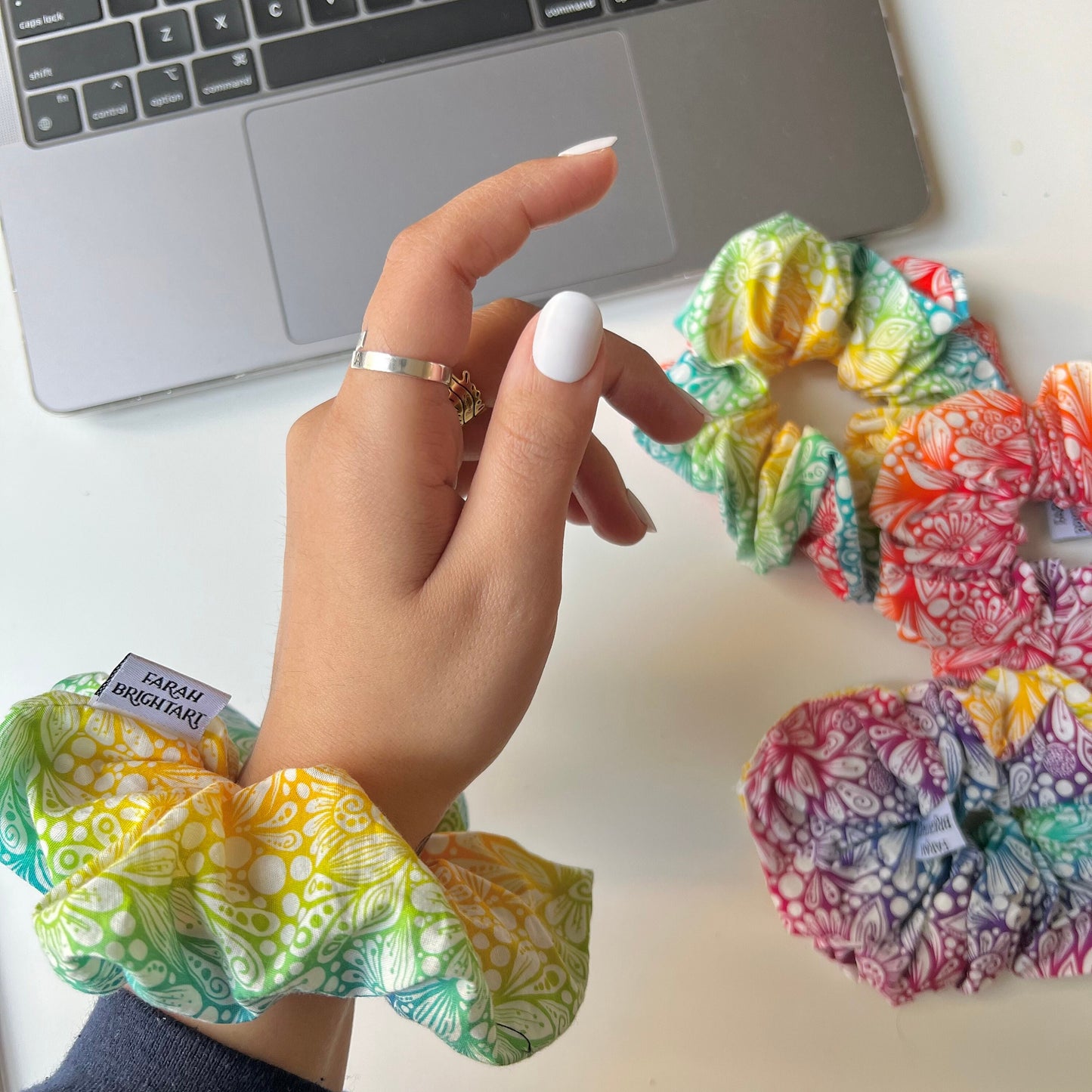 The signature FBA zentangle scrunchie - cotton scrunchie -