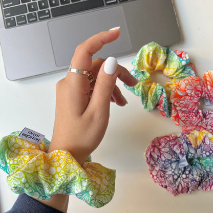 The signature FBA zentangle scrunchie - cotton scrunchie -