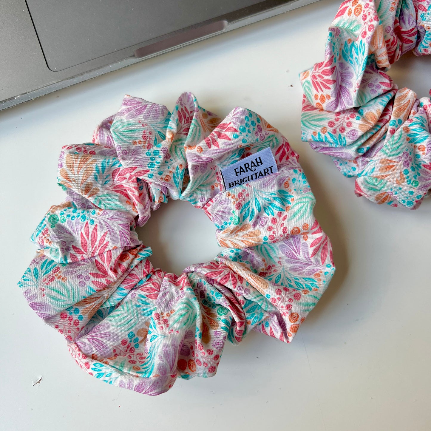 Pastel plants scrunchies