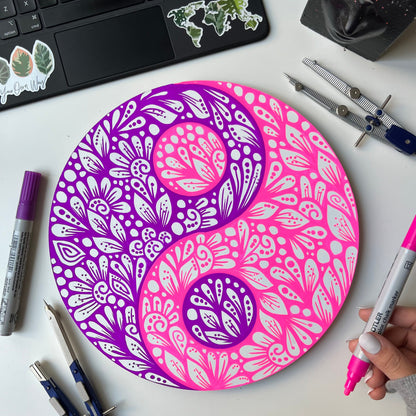 Zentangle yinYang _ hand drawn _ wall decor