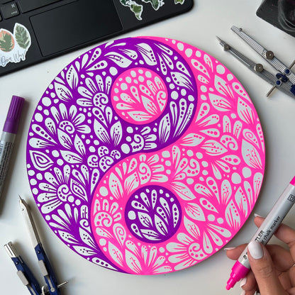 Zentangle yinYang _ hand drawn _ wall decor