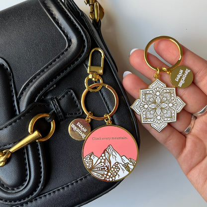 Zentangle and mandala Enamel keychain set of 2