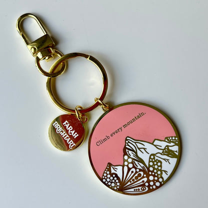 Zentangle mountain enamel keychain
