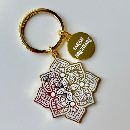 Mandala enamel keychain