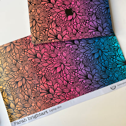 Imperfect FBA  zentangle Laptop Skin – Floral Laptop Decal, Waterproof Sticker