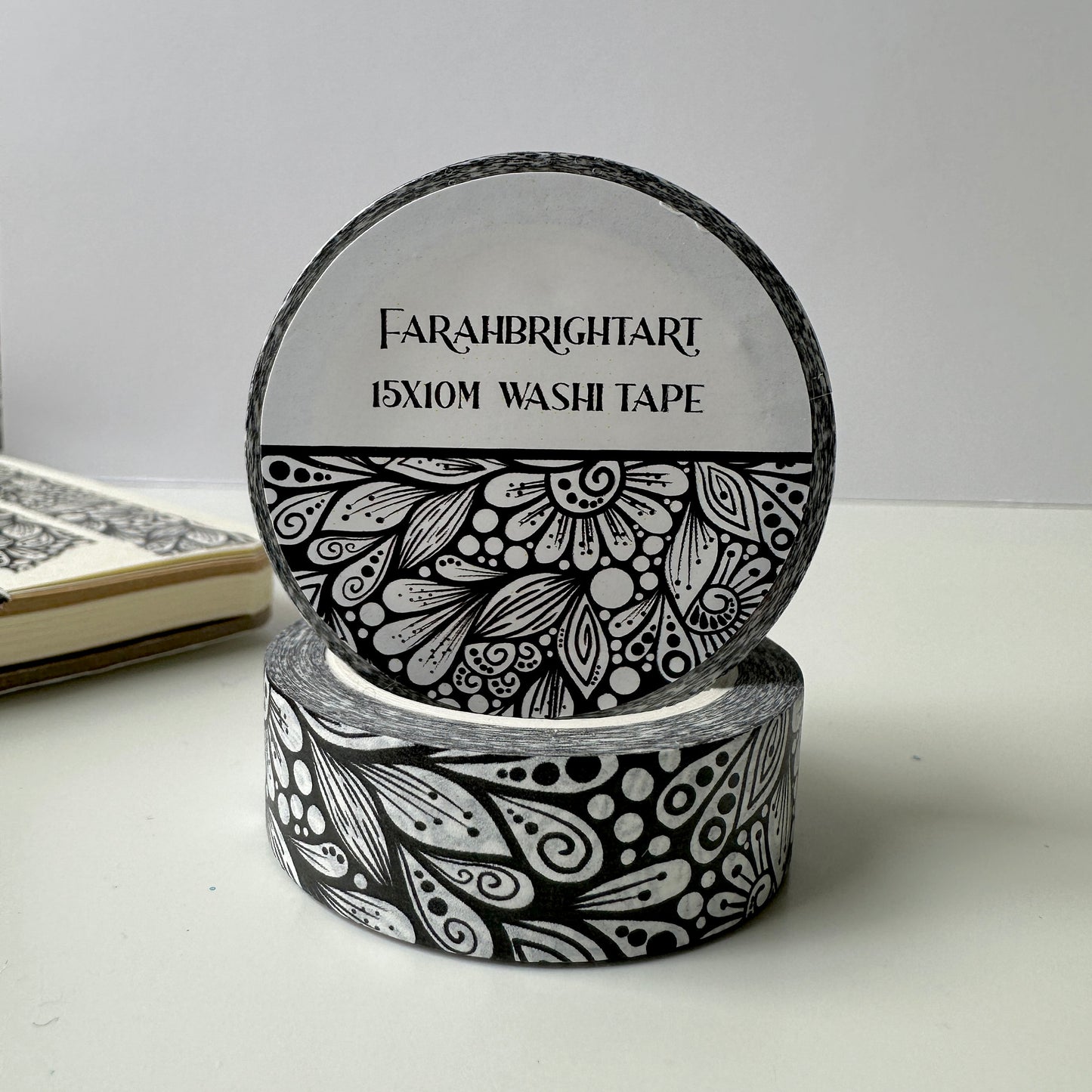 signature FBA zentangle black and white Washi tape