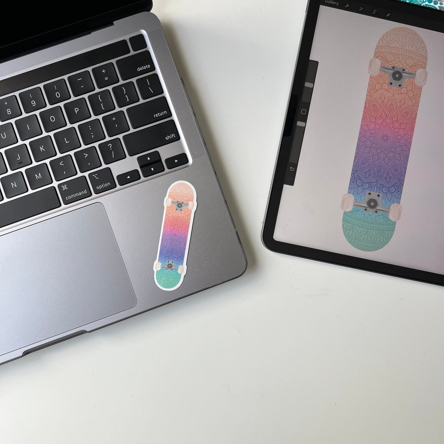 Mandala skateboard sticker