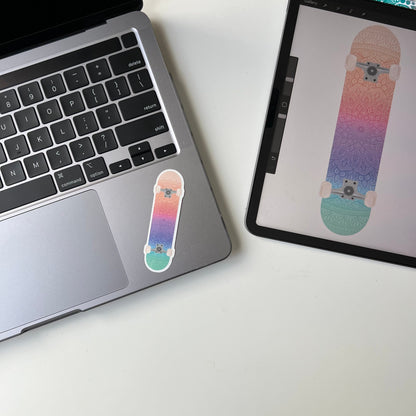 Mandala skateboard sticker
