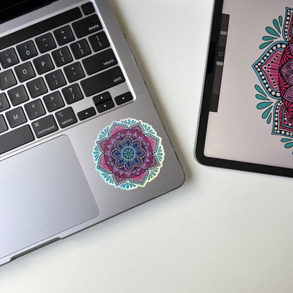 Holographic colorful mandala sticker