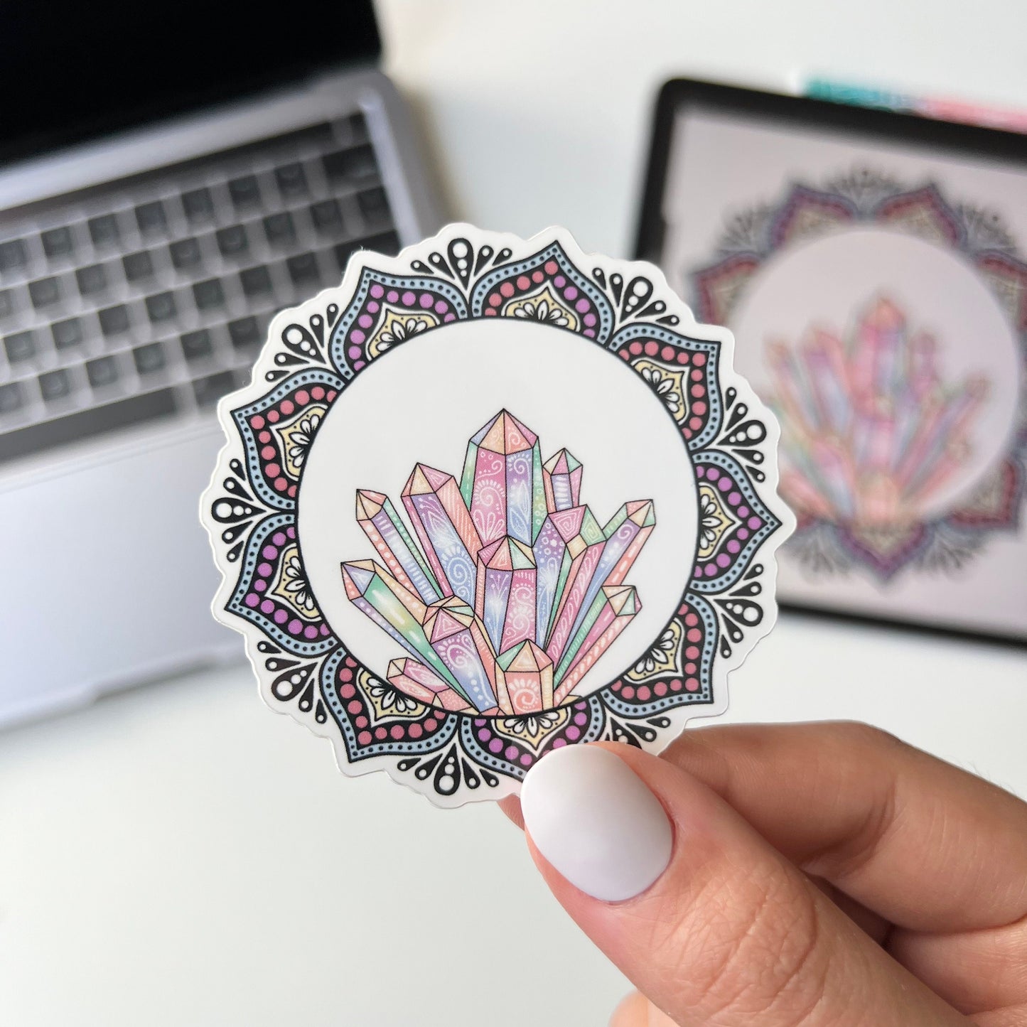 Crystal mandala stickers