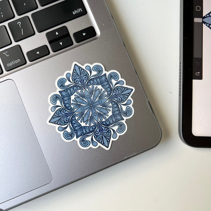 Blue shades mandala stickers