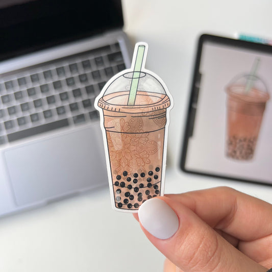 Boba tea mandala stickers