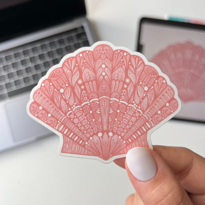 Shell zentangle  sticker - waterproof stickers