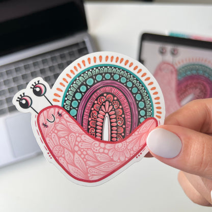 Cute snail zentangle stickers - waterproof stickers
