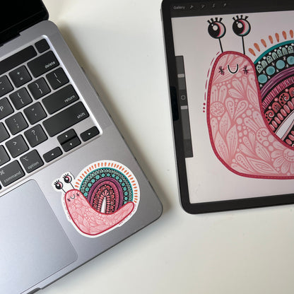 Cute snail zentangle stickers - waterproof stickers