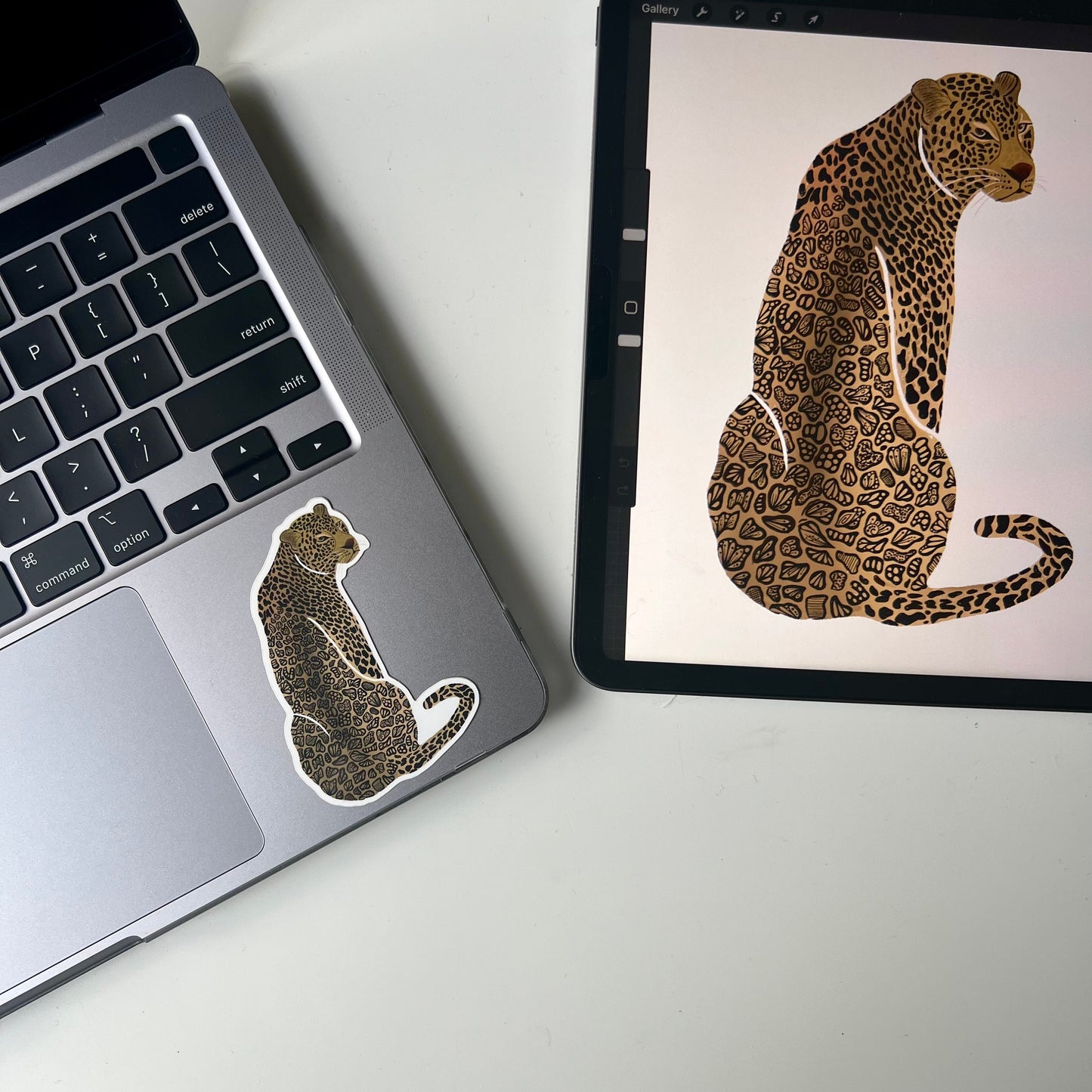 Jaguar zentangle waterproof stickers
