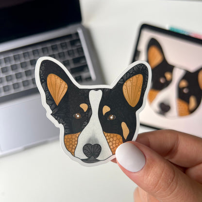 toy manchester terrier Zentangle sticker