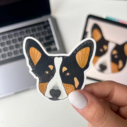 toy manchester terrier Zentangle sticker