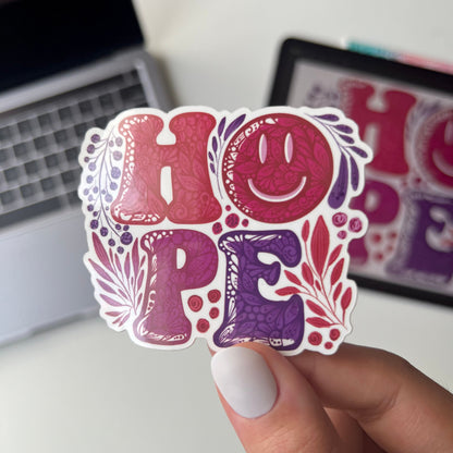 Zentangle hope waterproof sticker