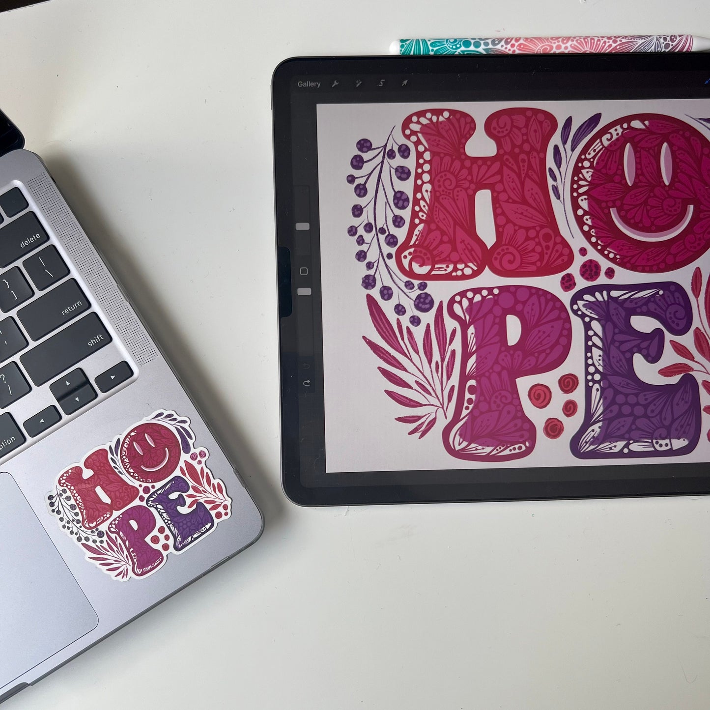 Zentangle hope waterproof sticker