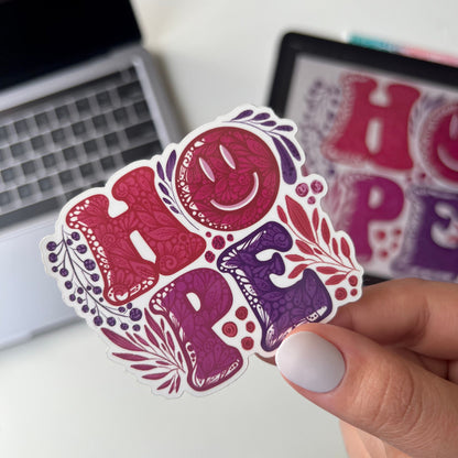 Zentangle hope waterproof sticker