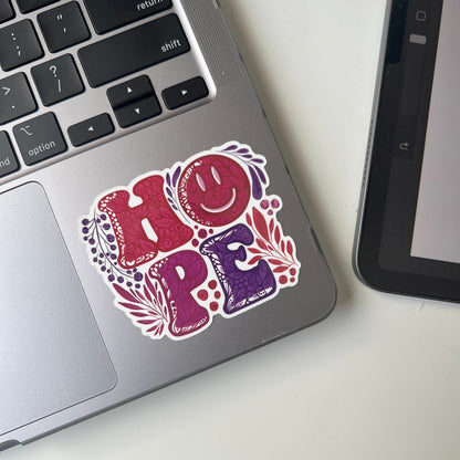 Zentangle hope waterproof sticker
