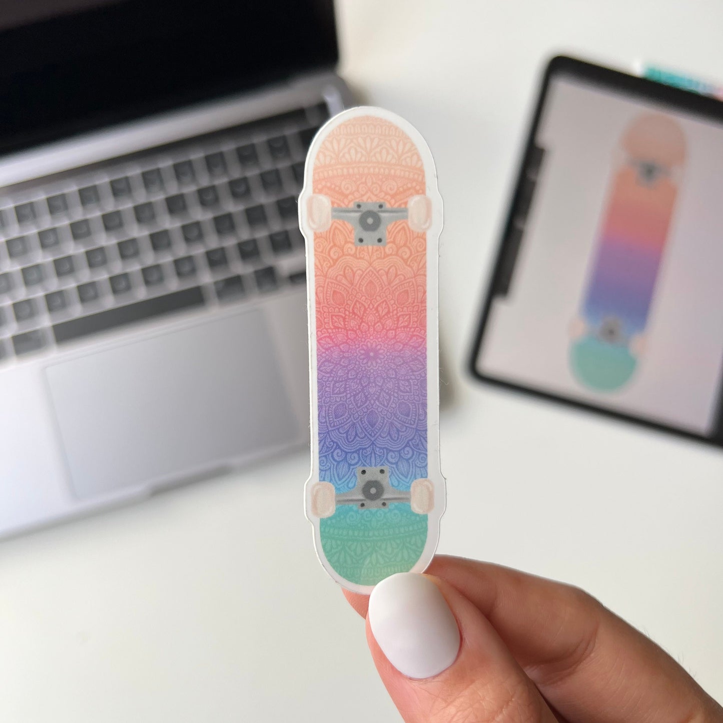 Mandala skateboard sticker